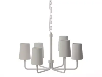 Five Arm Jute Chandelier by Anthropologie in White Low-poly 3D model
