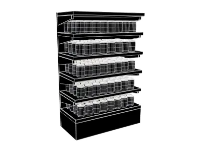 Canned Drinks On Shelf v1 001 Low-poly 3D model