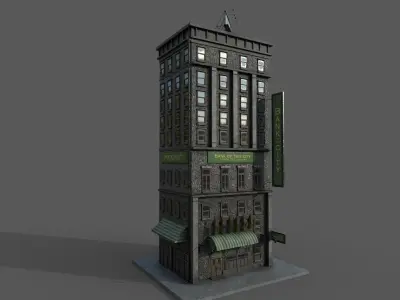 9-10 Old New york buildings Bank 1930 3D model