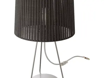 Drum Shade Table Lamp Low-poly 3D model