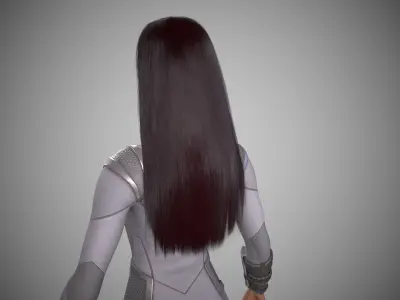 Scifi character for spaceship crew member girl Low-poly 3D model