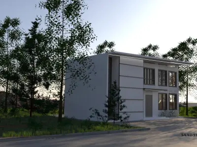 3D small modern villa  3D model