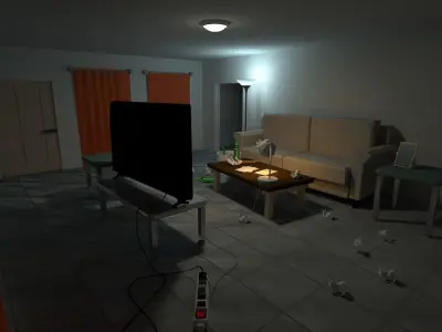 Dudes Messy Living Room 3D model