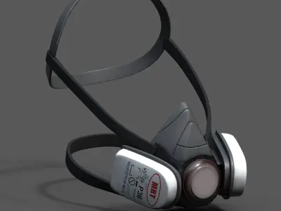 Gas mask helmet scifi futuristic mask protection  Low-poly 3D model