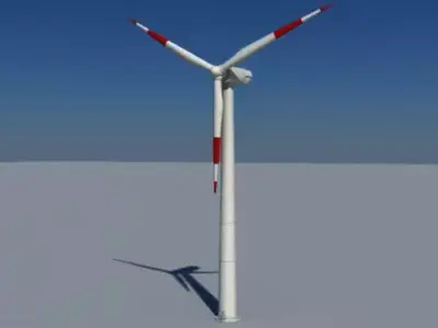 Wind Turbine Land Realtime Low-poly 3D model