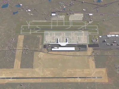 Nanning - 3D Airport Model Low-poly 3D model