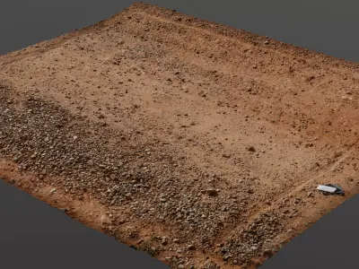 Dirtroad01 piece of dirt on table 3D model