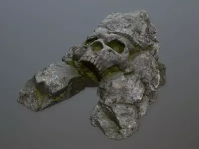 Skull Cave Low-poly 3D model get