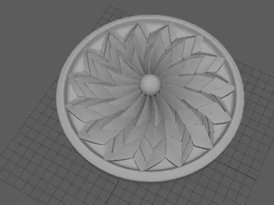rosette circular medallion 3D model buy