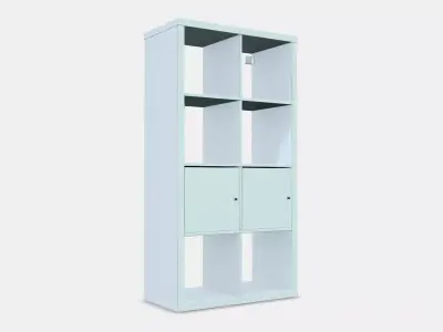 KALLAX Shelving unit with doors 4 Low-poly 3D model