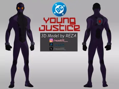 Black Spider - DC Young Justice TV Series 3D Model 3D model