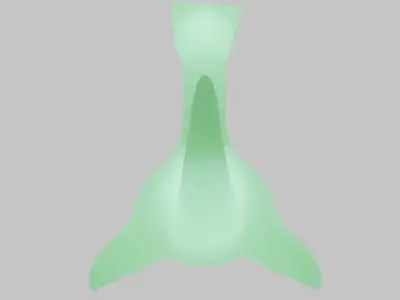 Indirect lighting of Nessie the Loch Ness Monster 3D model