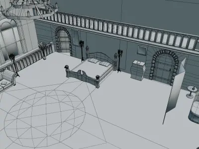 Castle interior Low-poly 3D model purchase