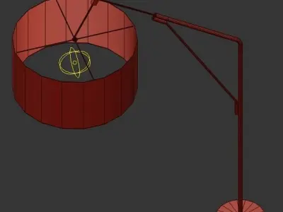 ST001 floor lamp with gold base and shade 3D model