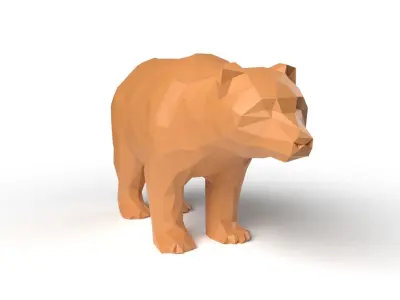 Bear Low Poligonal Low-poly 3D model