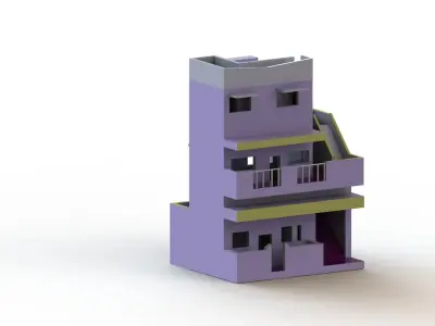 Indian style 2 floor house 3D print model