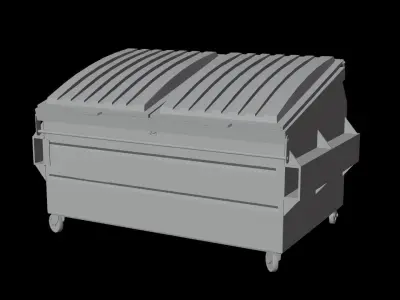 Trash Bin Low-poly 3D model