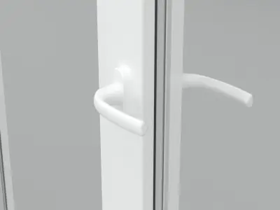 Detailed metal-plastic windows and doors 3D model