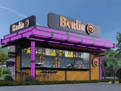 CONTAINER FOOD TRUCK IMMBIS BERLIN 3D model