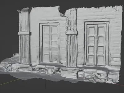 Old Fort Ruin Doors 3D model