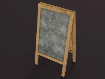 Chalkboard Sign Low-poly 3D model