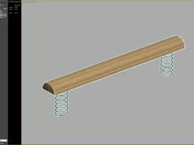 Playful Spring Bench for Parks and Public Spaces 3D model