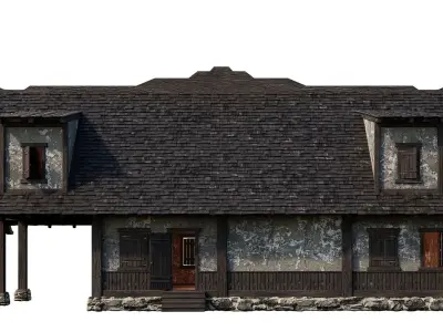 Old Medieval House Building 4K Textures GameReady 94 Low-poly 3D model