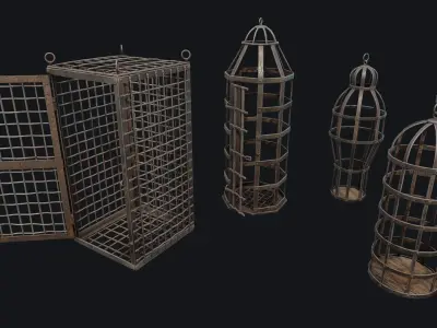 Metal Cages Low-poly 3D model