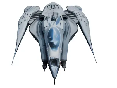 Futuristic SciFi Spaceship 2K PBR Low-poly 3D model