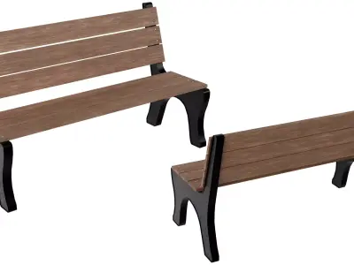 Park Bench 05 Low-poly 3D model