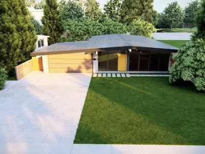  3D Exterior Scene 3D model design garden and landscape 3D model 8