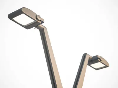 Double classic street lamp 3D model