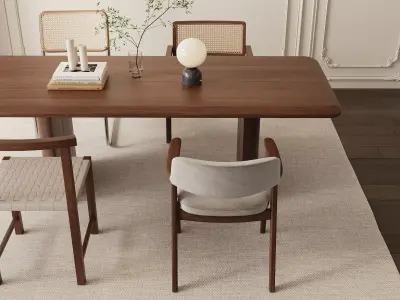 Japandi Dining Set 3D model