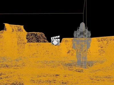 Cinematic Mars Scene animated 3D model