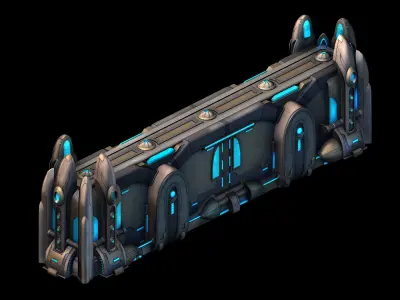 Space Station - City Wall 03 3D model