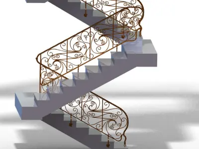 Railing  with art 3D model