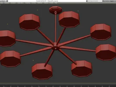 Linus Starburst Chandelier low poly 3d model Low-poly 3D model