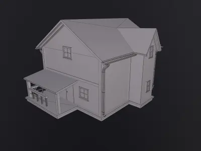 Low poly house Low-poly 3D model