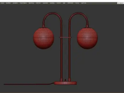 CEDAR AND MOSS DOUBLE TABLE LAMP Low-poly 3D model