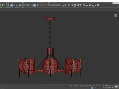 MARION modern chandelier with clear glass shades Low-poly 3D model