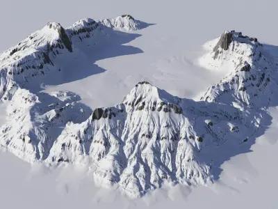 Snowy Mountain 02 3D model