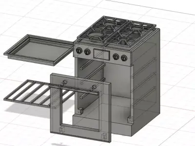 Kitchen Oven for Doll House and Barbie House  3D Print Model  3D print model