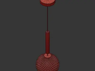 ILAZA pendant light with glass globe hanging from it 3D model