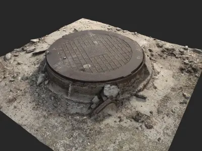 Sewer Manhole Low-poly 3D model