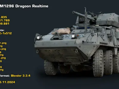  Stryker M1296 Dragoon Armored Car with Interior 