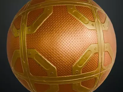 Orange Metal Plate PBR Seamless Texture