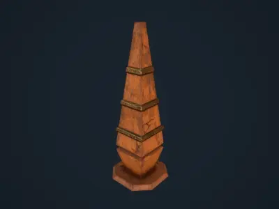 Obelisk 3 wooden Low-poly 3D model