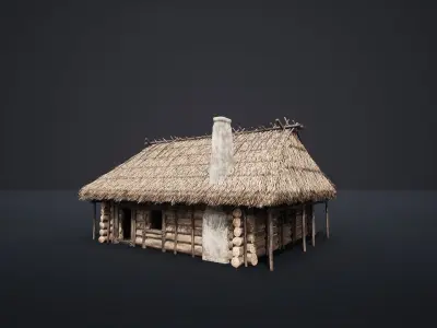 MEDIEVAL SLAVIC HOUSE COTTAGE CABIN HUT GENERIC VILLAGE FARM AAA Low-poly 3D model