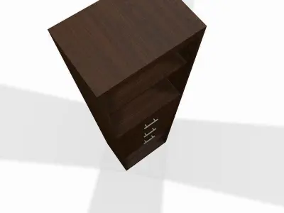 Narrow wooden shelf 3D model