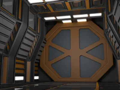 Sci Fi Corridor 3D model 67